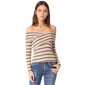 NWT L’Agence Massimo Stripped Wrap Top in Small